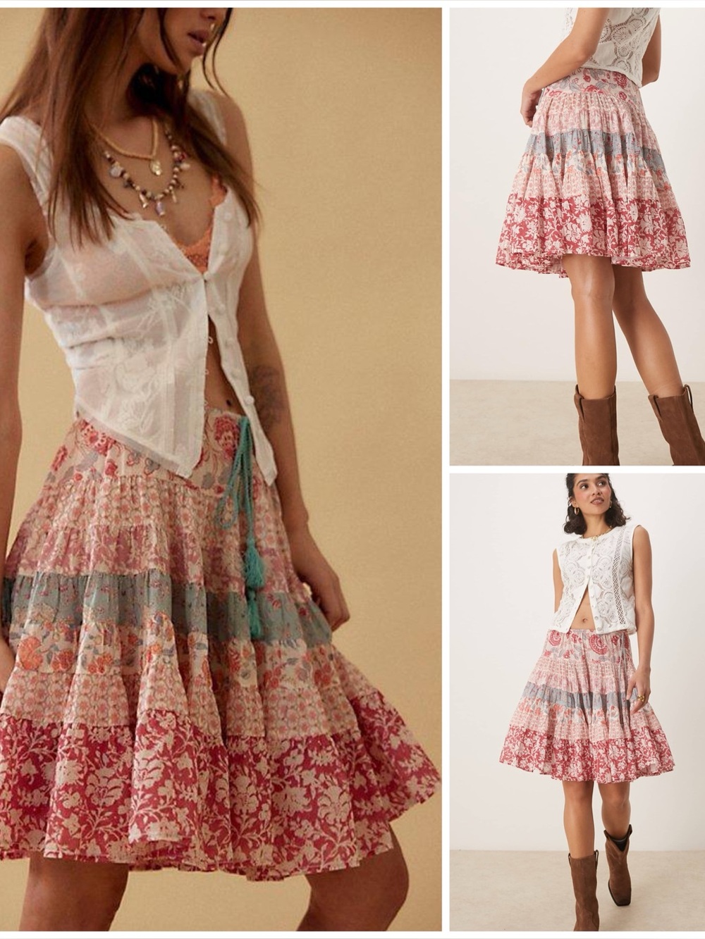 𝓯𝓹 Free People ~ Many Layers Midi Skirt